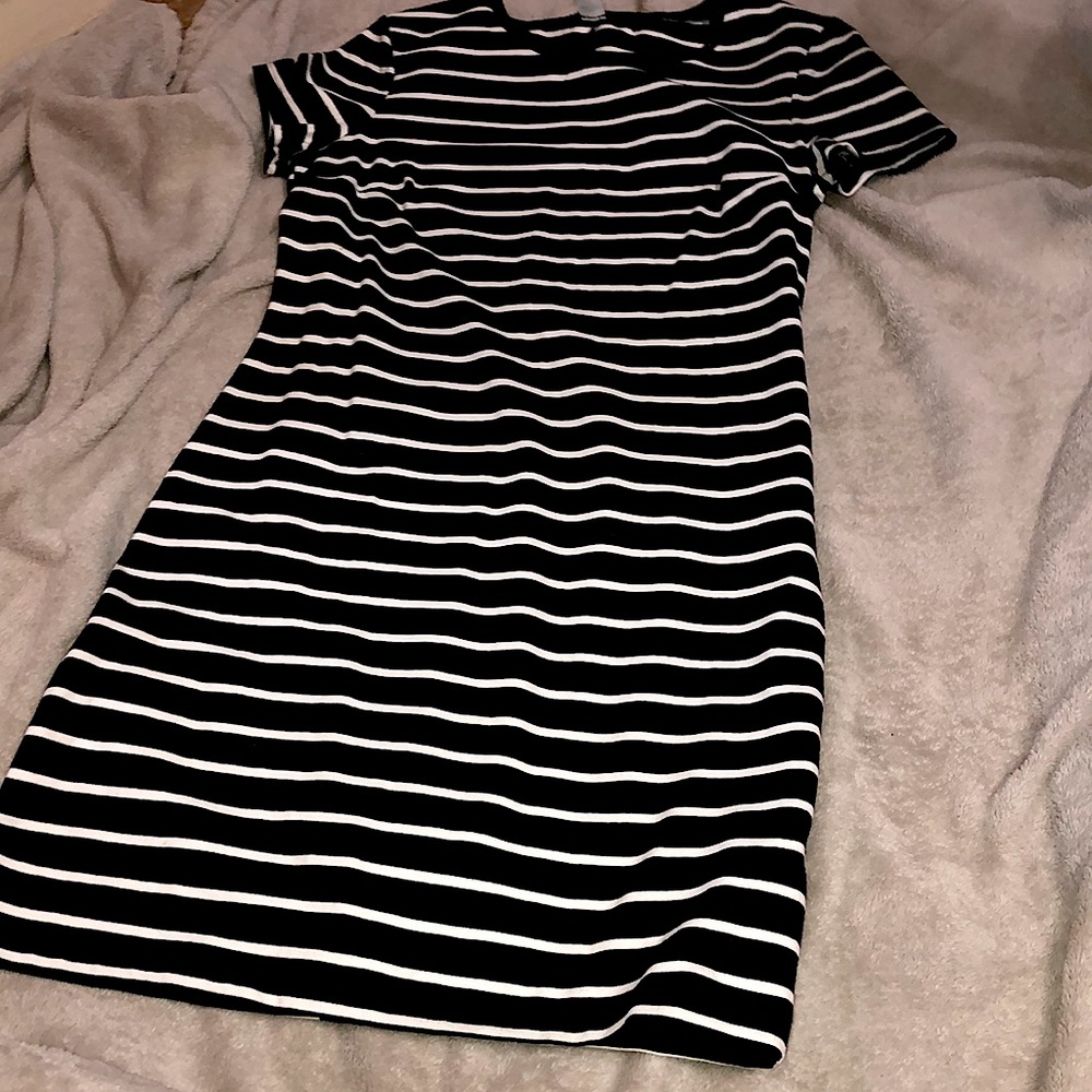 Black midi thick stretch dress